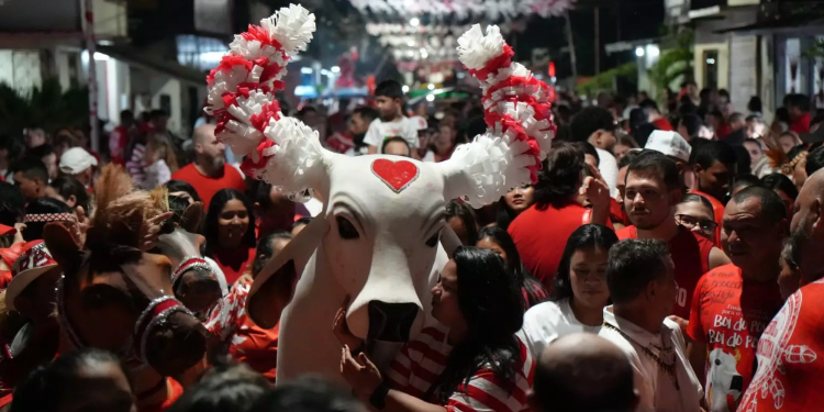 Festival de Parintins 2025 Ladainha do Boi Garantido toma as ruas de Parintins em celebração de fé e tradição