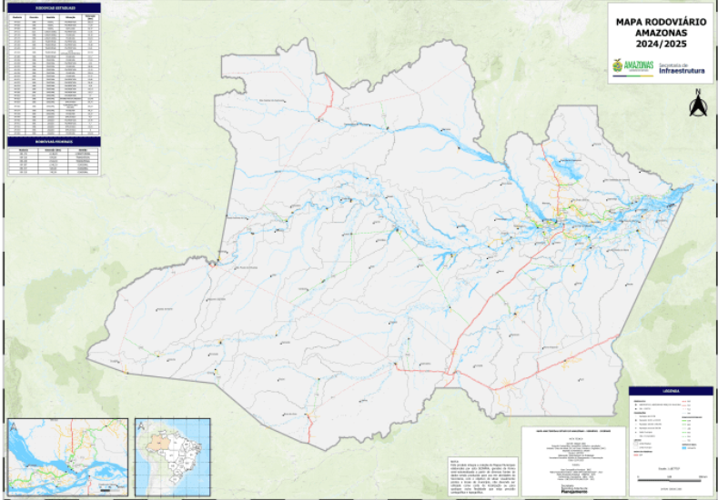 Seinfra disponibiliza ferramenta virtual para consulta e acompanhamento da malha rodoviária no Amazonas